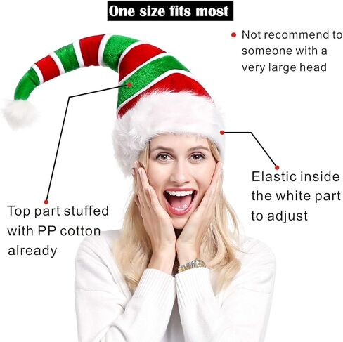 ADJOY 3D Christmas Ugly Sweater Party Elf Hat - Christmas Spirit Hat For Adult in Kuwait
