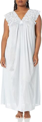 Shadowline Women's Plus Size Silhouette 53 Inch Short Cap Sleeve Long Gown in Saudi Arabia
