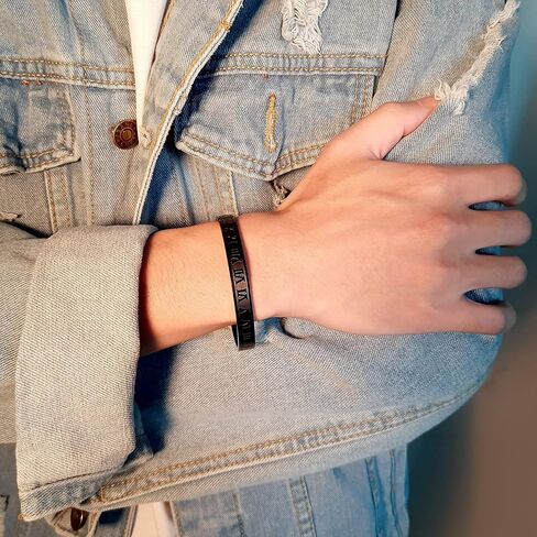 Jaline الذهب والفضة وارتفع الذهب مطلي أساور للرجال النساء الأرقام الرومانية الإسورة سوار الفولاذ المقاوم للصدأ شخصية محفورة للجنسين هدية in Kuwait