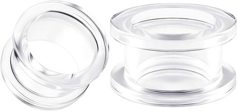 BIG GAUGES Pair of Clear Acrylic flesh Tunnels external Piercing Jewelry Stretcher Screw-fit Ear Plugs Earring Lobe in Saudi Arabia