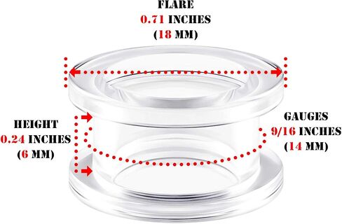 BIG GAUGES Pair of Clear Acrylic flesh Tunnels external Piercing Jewelry Stretcher Screw-fit Ear Plugs Earring Lobe in Saudi Arabia