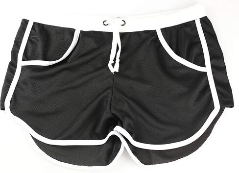 Linemoon Mens Mesh Workout Gym Running Shorts Bodybuilding Athletic Retro Short Shorts in Kuwait
