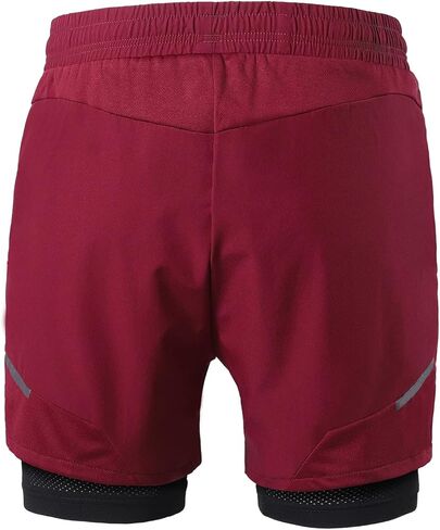 ARSUXEO شورت رجالي 2 في 1 للجري للتدريب والتمارين الرياضية مع جيوب شبكية بسحاب in Kuwait