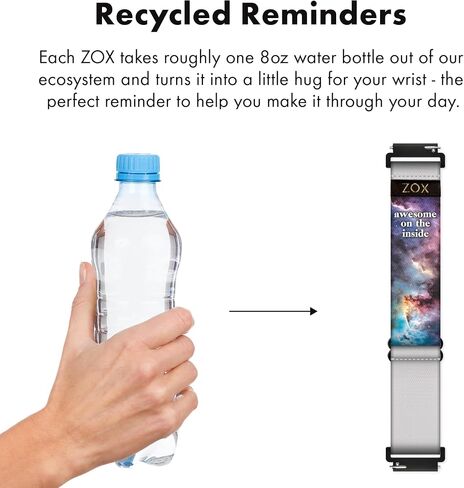 ZOX Inspirational & Motivational Android Watch Band – Uplifting, Stretch Watch Bands with Positive Affirmations made from Recycled Plastic – Gifts for Men, Women & Kids in Kuwait