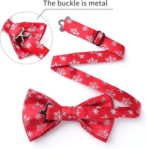 HISDERN Mens Christmas Bow Tie and Suspenders Holiday Festival Braces Y Shape Fun Santa Braces Handkerchief Pocket Square Set in Saudi Arabia