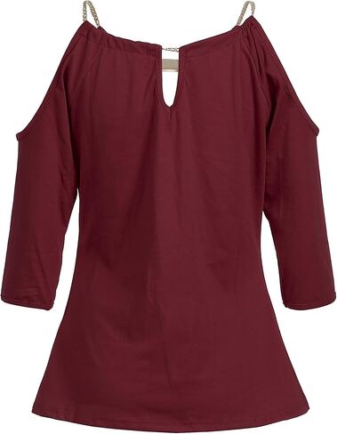 USGreatgorgeous Women’s Open Cold Shoulder Slim Fit Short Sleeve Tee Shirt Casual Blouse Tops in Kuwait
