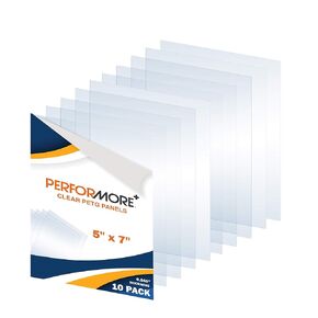 5 Pack of 5x7 Inch Plexiglass Sheet with Protective Film, 0.04" Thick PETG Panels, Clear Acrylic Plastic Sheet for Picture Frame, Invitations, Cricut