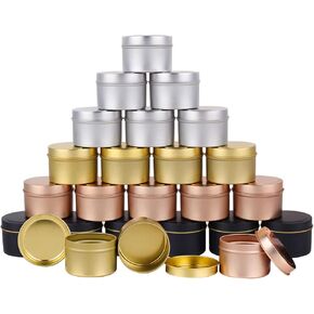 علب شمعة، 24 قطعة من علب الشمع لصنع الشموع بحجم 118 مل، علب تخزين صغيرة للحرف اليدوية وأعمال صناعة الشموع in Kuwait