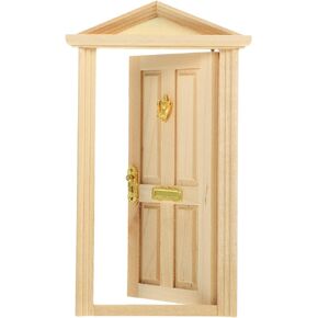 Zerodeko Dollhouse Door 1 12 Scale, Mini Wooden Door, Dollhouse Front Door 1 12 Scale, Mini Wooden Door for Dolls DIY Dollhouse Furniture Accessories