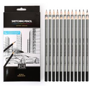 dainayw Professional Drawing Sketching Pencils Set, 24 Pieces Art Pencils (14B - 9H), Graphite Shading Pencils for Beginners & Pro Artists in Kuwait