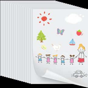 Jetec 50 ورقة كبيرة 17.5 بوصة × 23.5 بوصة، ورق رسم، ورق رسم فني، ورق حرفي أبيض، ورق فني مختلط، مثالي للأطفال، تغليف هدايا الحائط، دهانات مكتب المدرسة in Kuwait