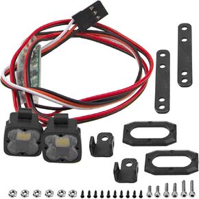 RC Crawler Bumper Light LED Headlight Spotlight 2Leds w/Control Compatible with Traxxas TRX-4 Axial SCX10 90046 D90 CC01 Wraith Redcat Gen8 1/10 RC Crawler (Rectangular) in Kuwait