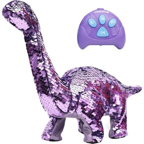 Dinosaur Toys for Girls - Sequin Walking Dinosaur Toy with Remote, Roar, Sing, Walk, and Repeat Features, Dinosaur Toy Gift for Kids, Toddlers, Birthday, Christmas, Easter
