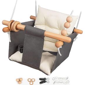 مقعد أرجوحة للأطفال من Tislly Baby Swing للاستخدام الخارجي والداخلي مع حزام أمان، أرجوحة معلقة من القماش خارج الشجرة هدية رائعة لمحبي الأطفال الأولاد والبنات والأطفال