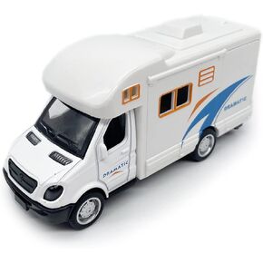 Motorhome Camper Trailer Towing RV Van Toy Model Diecast Toys for Boys Pull Back Vehicle, Beach Sandbox Outdoor Adventure,3 4 5 6 7 Year Old Toddlers Kids Birthday Gifts Cake Decoration Home Décor