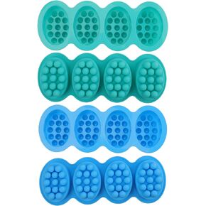 Hedume 4 Pack Silicone Massage Bar Soap Molds, SJ 4 Cavity Silicone Massage Molds, Nonstick & BPA Free, Handmade Soap Molds for Soaps Making in Saudi Arabia