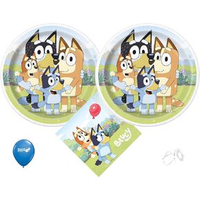 Bluey Birthday Party Supplies | Bluey Decorations | Bluey Plates | Bluey Napkins | Bluey Tableware - Serves 8 in Kuwait