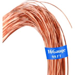 سلك نحاسي نقي مربع من بيلوبي، سلك نحاسي عاري صلب، سلك مربع لصنع المجوهرات، سلك مربع ناعم ميت، سلك مجوهرات مقاوم للتلطيخ، لفة 1 رطل (16 مقياس، طول 98 بوصة، قطر 0.051 بوصة) in Kuwait