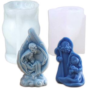 Tone Fun The Jesus Family Shape Candle Silicone Molds for Making Candle, Resin, Aromatherapy Candles, Handmade Wax Soap, Home Decor, Craft
