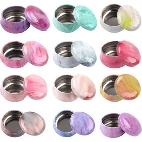 Vidillo 12 قطعة شمعة صنع عدة MiniTin الجرار السائبة شمعة علب شمعة DIY لوازم عدة حامل تخزين حالة الحلوى أدوات الحرفية الكبار في سن المراهقة الفتيات هدية لشمع الصويا، تفضل الحفلات محلية الصنع DIY in Kuwait