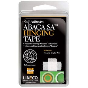 Lineco, Archival Self-Adhesive Abaca Paper Hinging Tape, 0.875 Inch x 150 Feet, Neutral pH, Acid-Free, for Photo Mat Artwork, Pack of 1