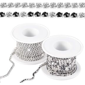 10Yard 2.8MM Clear Crystal Rhinestone Chain Close Trim Cup Chain Bulk for Craft Jewelry Making in Kuwait