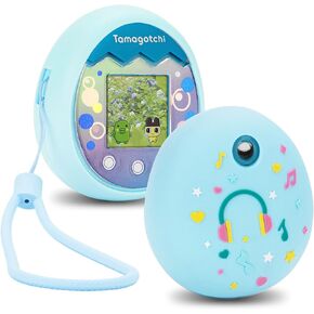 MGZNMTY Silicone Cover Case Compatible with Tamagotchi Pix Virtual Pet Machine with Hand Strap (Blue)