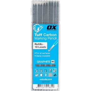 OX Tools Carpenter Pencils Pro Tuff Carbon Marking Pencil Mechanical Construction Pencil With 4 Leads & Pencil Holder & Sharpener Belt Clip Construction Pencil Carpenter Pencil OX-P503210