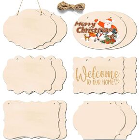 12Pcs Unfinished Wood Crafts, Rectangle-Shaped Wood Plaque for Carfts, DIY Wood Sign for Door Hanger, Wood Burning, Painting, St. Patrick's Day Crafts Home Decor, 8.8 x 5.7 Inches