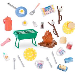 Glitter Girls– Campfire & Portable BBQ Grill Set – Marshmallows, Toasting Sticks, and Play Food – 14-inch Doll Accessories for Kids Ages 3 and Up – Children’s Toys
