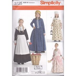 Simplicity Historical Dresses Sewing Pattern Costumes for Girls by Andrea Schewe, Sizes 3-4-5-6