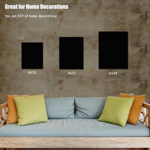 لوحات قماشية سوداء من Gredak للرسم، مقاس 11x14 بوصة 12 قطعة من القماش الأسود الفارغ، لوحات قماش قطنية 100%، مستلزمات الطلاء للبالغين، لوازم فنية مثالية للأكريليك والدهانات الزيتية in Kuwait