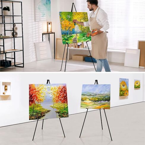 PUJIANG Easel Stand for Signs,63" Easels for Displaying Pictures, Display Easels for Wedding Sign Poster, Metal Floor Standing Easel,Folding Art Easel for Painting, Welcome Sign Stand with Case in Saudi Arabia