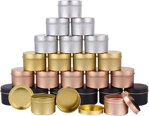 علب شمعة، 24 قطعة من علب الشمع لصنع الشموع بحجم 118 مل، علب تخزين صغيرة للحرف اليدوية وأعمال صناعة الشموع in Kuwait