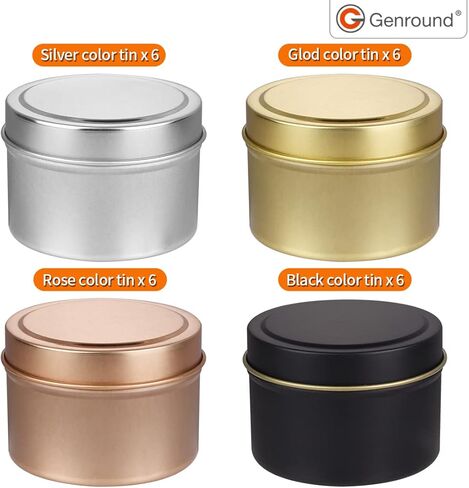 علب شمعة، 24 قطعة من علب الشمع لصنع الشموع بحجم 118 مل، علب تخزين صغيرة للحرف اليدوية وأعمال صناعة الشموع in Kuwait