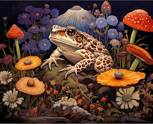 Tucocoo Huge Mushroom Paint by Number Kit for Adults Beginner Kids Painting by Numbers Starry Sky Colorful Flowers Ideal Gift Choice for Birthday Home Decor Room Wall Decor 16x20 inch Without Frame in Kuwait