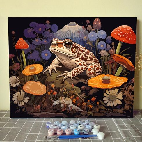 Tucocoo Huge Mushroom Paint by Number Kit for Adults Beginner Kids Painting by Numbers Starry Sky Colorful Flowers Ideal Gift Choice for Birthday Home Decor Room Wall Decor 16x20 inch Without Frame in Kuwait