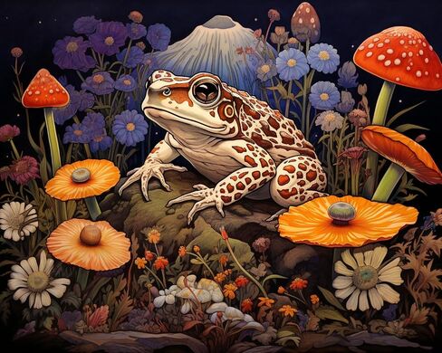Tucocoo Huge Mushroom Paint by Number Kit for Adults Beginner Kids Painting by Numbers Starry Sky Colorful Flowers Ideal Gift Choice for Birthday Home Decor Room Wall Decor 16x20 inch Without Frame in Kuwait