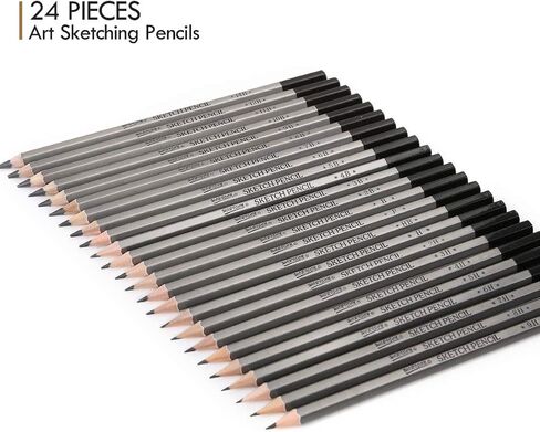 dainayw Professional Drawing Sketching Pencils Set, 24 Pieces Art Pencils (14B - 9H), Graphite Shading Pencils for Beginners & Pro Artists in Kuwait