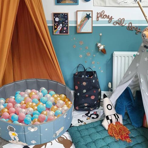 ibwaae Portable Kids Ball Pit Foldable Baby Playpen Large Ocean Ball Pool Storage Bag Indoor Outdoor Fence for Baby Toddlers(Universe) in Kuwait