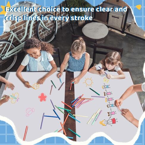 Jetec 50 ورقة كبيرة 17.5 بوصة × 23.5 بوصة، ورق رسم، ورق رسم فني، ورق حرفي أبيض، ورق فني مختلط، مثالي للأطفال، تغليف هدايا الحائط، دهانات مكتب المدرسة in Kuwait