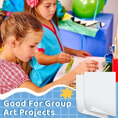 Jetec 50 ورقة كبيرة 17.5 بوصة × 23.5 بوصة، ورق رسم، ورق رسم فني، ورق حرفي أبيض، ورق فني مختلط، مثالي للأطفال، تغليف هدايا الحائط، دهانات مكتب المدرسة in Kuwait