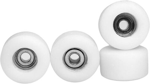 Teak Tuning Apex 71D Urethane Fingerboard Wheels, New Street Shape, 7.7mm Diameter, Ultra Spin Bearings - Made in The USA - White Blue Glow Colorway in Saudi Arabia