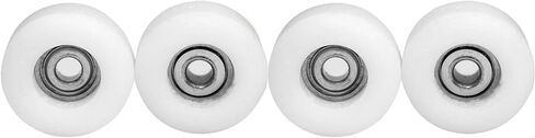 Teak Tuning Apex 71D Urethane Fingerboard Wheels, New Street Shape, 7.7mm Diameter, Ultra Spin Bearings - Made in The USA - White Blue Glow Colorway in Saudi Arabia