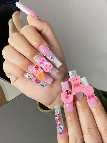 Gorvalin 105 قطعة من سحر الراتنج Kawaii، 3D Sweety Pink Flatback الراتنجات الحلوى سحر لمسمار الفن عيد الحب الحرف الديكور الوحل صنع زخرفة لوازم DIY لصناعة الحرف اليدوية in Kuwait