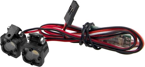 HIRCQOO RC Crawler Bumper Light LED المصباح الأمامي 2Leds مع التحكم متوافق مع Traxxas TRX-4 Axial SCX10 90046 D90 CC01 Wraith Redcat Gen8 1/10 RC Crawler (مستطيلة) in Kuwait