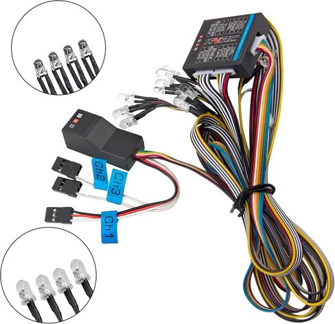 HIRCQOO RC LED Light Kit Turn Light Fog Light Reverse Brake Lights Compatible with Traxxas TRX-4 Axial SCX10 II 90046 RC4WD D90 D110 1/10 RC Crawler Car Truck (16 Lights) in Saudi Arabia