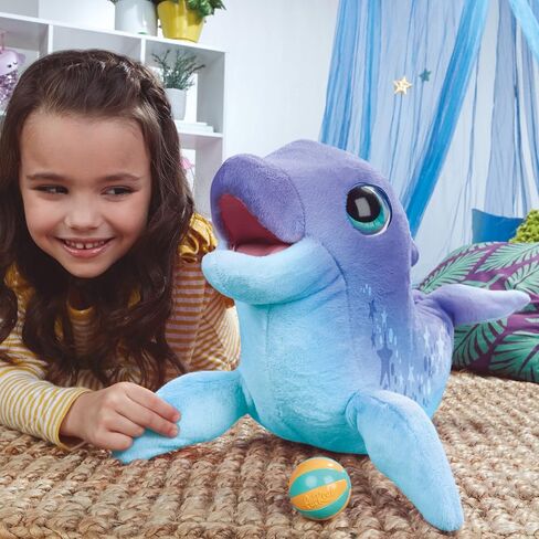 furReal Dazzlin' Dimples My Playful Dolphin, 80+ Sounds and Reactions, Interactive Toy Electronic Pet, Animatronic Toy, Ages 4 and Up in Saudi Arabia