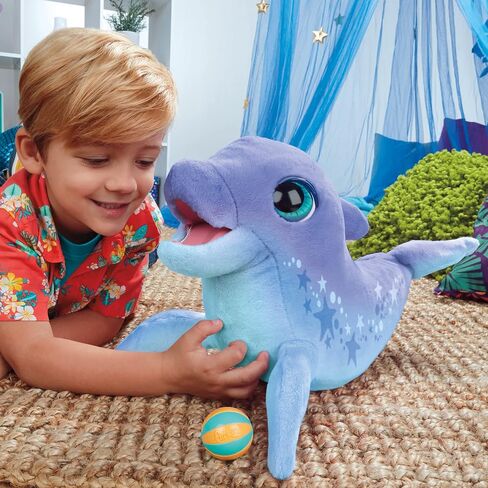 furReal Dazzlin' Dimples My Playful Dolphin, 80+ Sounds and Reactions, Interactive Toy Electronic Pet, Animatronic Toy, Ages 4 and Up in Saudi Arabia