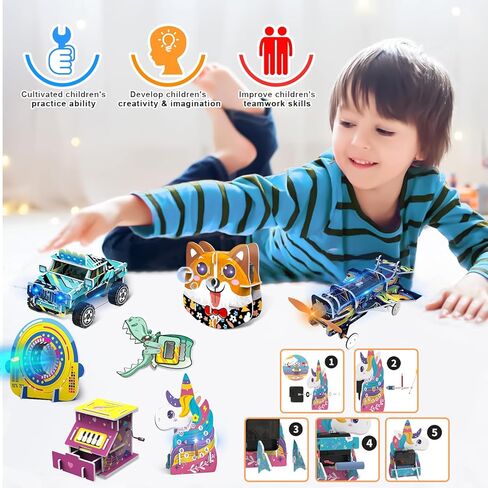 مجموعات 6 في 1 للأطفال الذين تتراوح أعمارهم بين 8 و12 عامًا، مجموعة أدوات بناء الحرف العلمية التعليمية، مجموعات نماذج سيارات خشبية، هدايا للأولاد الذين تتراوح أعمارهم بين 8 و9 و10 و11 و12 عامًا فما فوق، ألعاب ألغاز خشبية ثلاثية الأبعاد للأولاد والبنات in Kuwait